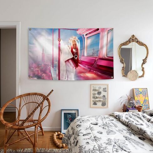 Generic Pop Rap Nicki Cover Minaj Album 3×5 Feet Wall Tapestry Is Suitable For Indoor and Outdoor Home Decoration Such As Dormitories Living Rooms Etc, pink in Saudi Arabia