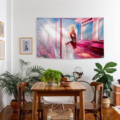 Generic Pop Rap Nicki Cover Minaj Album 3×5 Feet Wall Tapestry Is Suitable For Indoor and Outdoor Home Decoration Such As Dormitories Living Rooms Etc, pink in Saudi Arabia