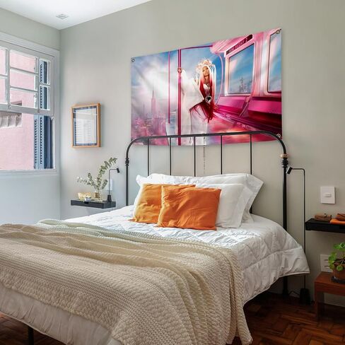 Generic Pop Rap Nicki Cover Minaj Album 3×5 Feet Wall Tapestry Is Suitable For Indoor and Outdoor Home Decoration Such As Dormitories Living Rooms Etc, pink in Saudi Arabia