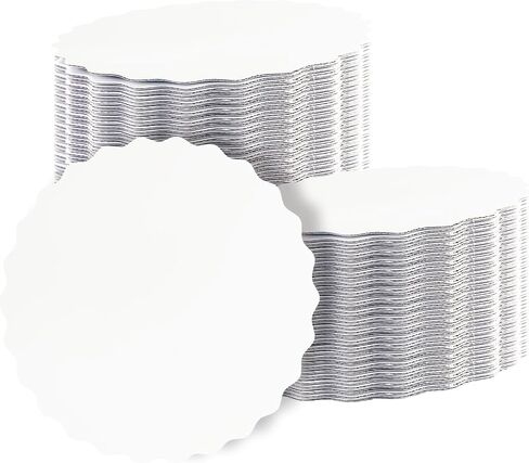 qiqee 12 Inch White Wave Cake Boards Round 50-Packs Circles Rounds Base Food-Grade Cardboard Wave Cake Plate（Thinner But Stronger） in Saudi Arabia
