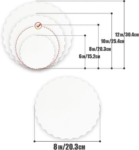 qiqee 12 Inch White Wave Cake Boards Round 50-Packs Circles Rounds Base Food-Grade Cardboard Wave Cake Plate（Thinner But Stronger） in Saudi Arabia
