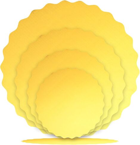 qiqee 12 Inch White Wave Cake Boards Round 50-Packs Circles Rounds Base Food-Grade Cardboard Wave Cake Plate（Thinner But Stronger） in Saudi Arabia