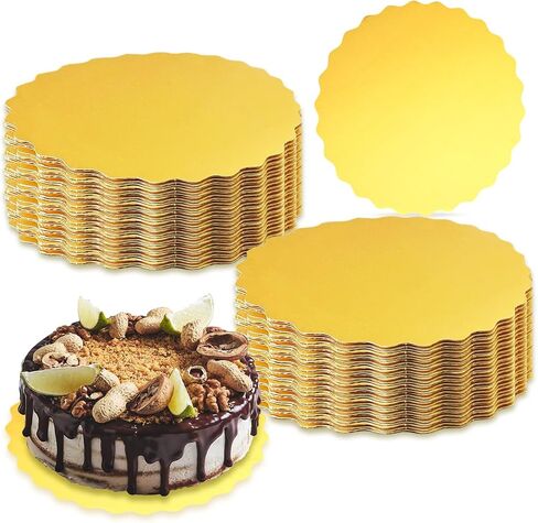 qiqee 12 Inch White Wave Cake Boards Round 50-Packs Circles Rounds Base Food-Grade Cardboard Wave Cake Plate（Thinner But Stronger） in Saudi Arabia