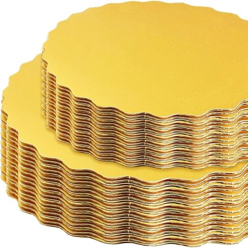 qiqee 12 Inch White Wave Cake Boards Round 50-Packs Circles Rounds Base Food-Grade Cardboard Wave Cake Plate（Thinner But Stronger） in Saudi Arabia