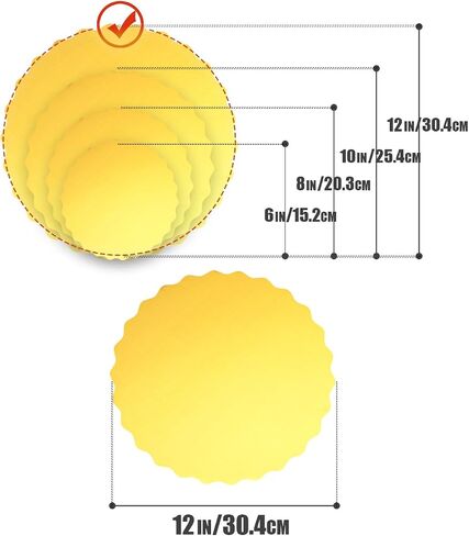 qiqee 12 Inch White Wave Cake Boards Round 50-Packs Circles Rounds Base Food-Grade Cardboard Wave Cake Plate（Thinner But Stronger） in Saudi Arabia