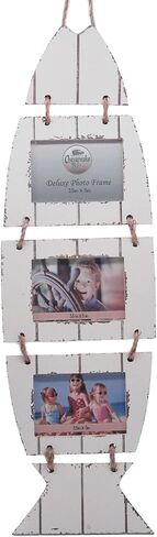 إطار ثلاثي Wowser بتصميم سمكة بيضاء متعثرة، ديكور معلق على الحائط بحري، ديكور على شكل شاطئ، إطارات مقاس 8.89 سم × 12.7 سم in Saudi Arabia