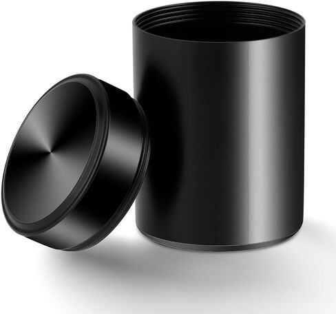 WLLHYF Portable Metal Small Pill Case, Round Aluminium Alloy Pill Holder Pocket Small Pill Box Waterproof Medicine Organizer Bottle Container for Travel Outdoor Vitamin Fish Oils (Black) in Saudi Arabia