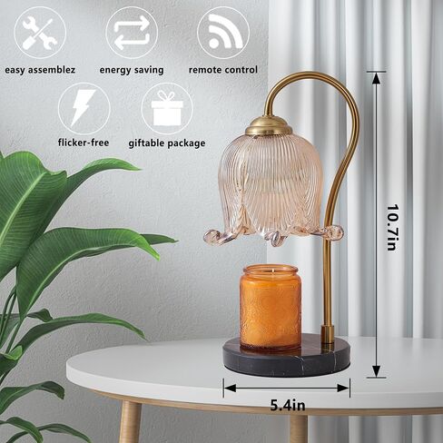Flower Candle Warmer Lamp with Timer，Mother's Day Gift for Mom，Tulip Lamp Candle Warmer with 2 Bulbs for Room Decor,Aromatherapy Candle Warmer Gifts for Women Candle Heater for Home Decor Gold in Saudi Arabia
