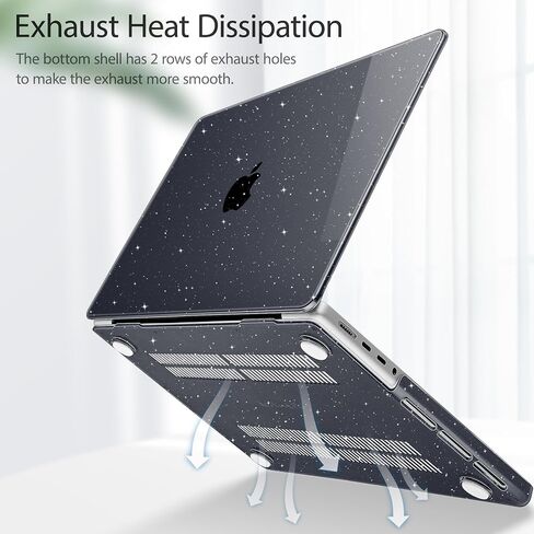 May Chen متوافق مع حافظة MacBook Pro 14 بوصة 2023 2022 2021 إصدار M3 A2918 A2992 M2 A2779 M1 A2442 Pro/Max، حافظة بلاستيكية صلبة مع غطاء لوحة مفاتيح، ساكورا بينك جليتر سباركل in Saudi Arabia