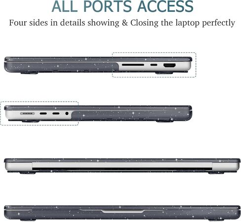 May Chen متوافق مع حافظة MacBook Pro 14 بوصة 2023 2022 2021 إصدار M3 A2918 A2992 M2 A2779 M1 A2442 Pro/Max، حافظة بلاستيكية صلبة مع غطاء لوحة مفاتيح، ساكورا بينك جليتر سباركل in Saudi Arabia