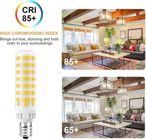 E12 LED لمبة عكس الضوء، 100 واط لمبة الشمعدانات المكافئة C7، 6000K ضوء النهار الأبيض، 10W 1000 Lumen T6 E12 لمبات الإضاءة للثريات، مروحة السقف، الإضاءة المعلقة، مصباح الملح، 6 عبوات in Saudi Arabia