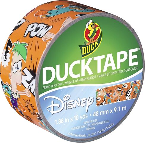 شريط لاصق مطبوع عليه فينياس آند فيرب مرخص من ديزني 281969 من Duck Brand، 1.88 بوصة × 10 ياردات، لفة واحدة in Saudi Arabia