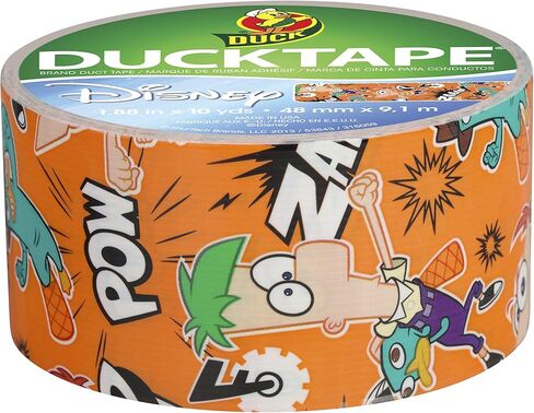 شريط لاصق مطبوع عليه فينياس آند فيرب مرخص من ديزني 281969 من Duck Brand، 1.88 بوصة × 10 ياردات، لفة واحدة in Saudi Arabia