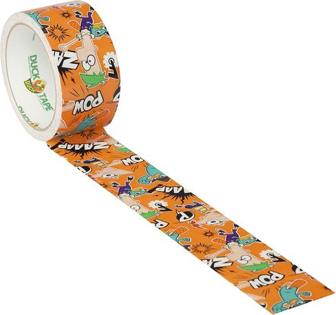 شريط لاصق مطبوع عليه فينياس آند فيرب مرخص من ديزني 281969 من Duck Brand، 1.88 بوصة × 10 ياردات، لفة واحدة in Saudi Arabia
