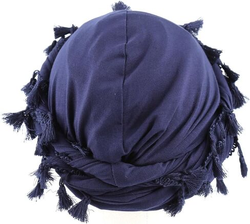 ELIHAIR Halo Turban for Men and Women Vintage Elastic Twisted Durags Satin Lined Head Wraps Dark Grey in Kuwait