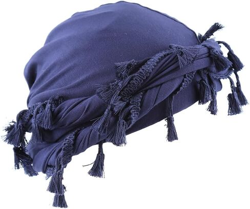 ELIHAIR Halo Turban for Men and Women Vintage Elastic Twisted Durags Satin Lined Head Wraps Dark Grey in Kuwait