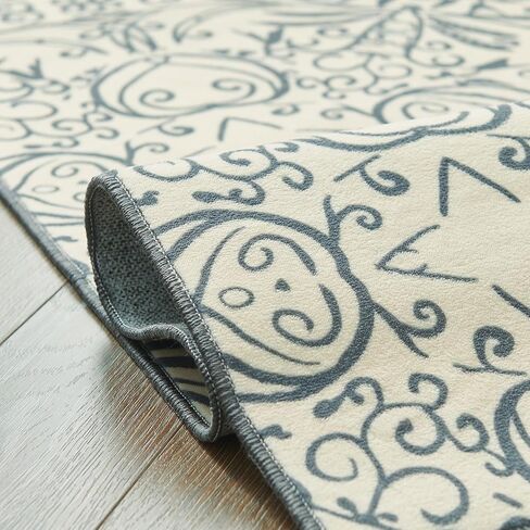 jinchan المطبخ عداء البساط 2x6 الشرقية المدخل عداء البساط قابل للغسل خمر عداء الأزهار غير زلة لينة الرجعية المتعثرة رقيقة البلد بوهو البساط لغرفة النوم الحمام غرفة الغسيل غرفة المعيشة رمادي داكن in Kuwait