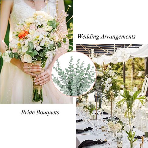 15 ″Eucalyptus Stems，Artificial Eucalyptus Leaves Faux Greenery Branches for Wedding Centerpiece Flower Floral Arrangement Farmhouse Home Decoration Fake Plants Leaves for Coffee Table (25PCS) in Saudi Arabia