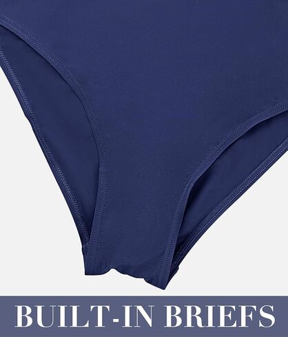 Charmo 2 Layers Color Block One Piece Swimsuit Crossback Swim Dress for Women Slimming Bathing Suits Skirt Built-in Briefs in Saudi Arabia