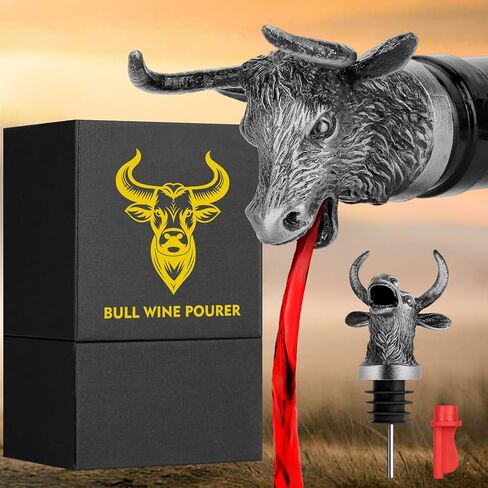 أداة سكب وسدادة زجاجات النبيذ 2 في 1 من Bull Head للرجال والنساء، فوهة سكب زجاجات النبيذ من نوع Wild Yak Cattle Wine لأرواح الكحول، وإكسسوارات توفير هدايا النبيذ المبتكرة in Saudi Arabia