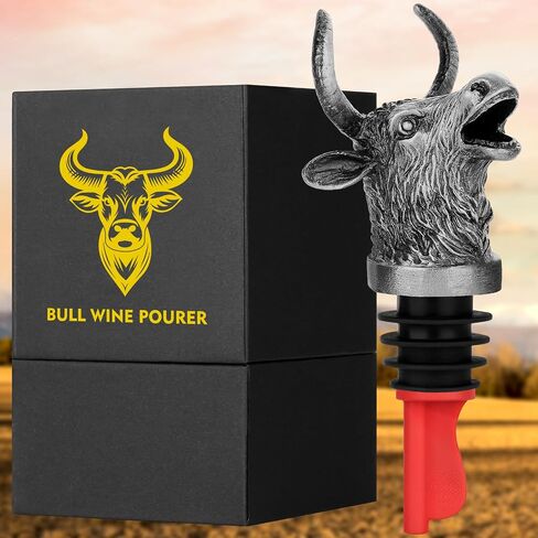 أداة سكب وسدادة زجاجات النبيذ 2 في 1 من Bull Head للرجال والنساء، فوهة سكب زجاجات النبيذ من نوع Wild Yak Cattle Wine لأرواح الكحول، وإكسسوارات توفير هدايا النبيذ المبتكرة in Saudi Arabia
