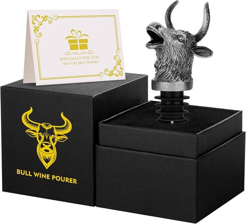 أداة سكب وسدادة زجاجات النبيذ 2 في 1 من Bull Head للرجال والنساء، فوهة سكب زجاجات النبيذ من نوع Wild Yak Cattle Wine لأرواح الكحول، وإكسسوارات توفير هدايا النبيذ المبتكرة in Saudi Arabia