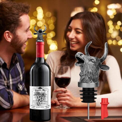 أداة سكب وسدادة زجاجات النبيذ 2 في 1 من Bull Head للرجال والنساء، فوهة سكب زجاجات النبيذ من نوع Wild Yak Cattle Wine لأرواح الكحول، وإكسسوارات توفير هدايا النبيذ المبتكرة in Saudi Arabia
