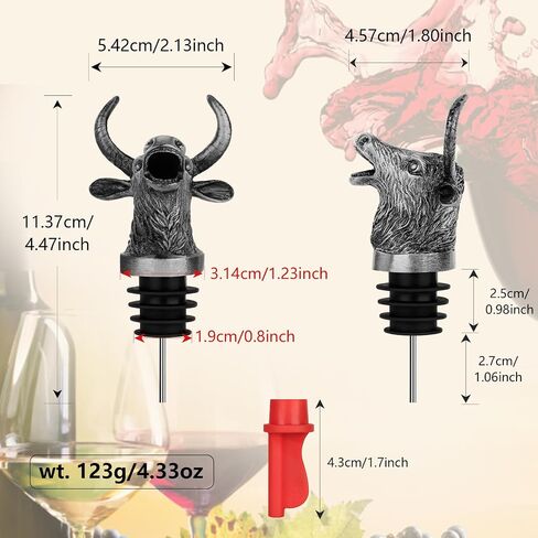 أداة سكب وسدادة زجاجات النبيذ 2 في 1 من Bull Head للرجال والنساء، فوهة سكب زجاجات النبيذ من نوع Wild Yak Cattle Wine لأرواح الكحول، وإكسسوارات توفير هدايا النبيذ المبتكرة in Saudi Arabia