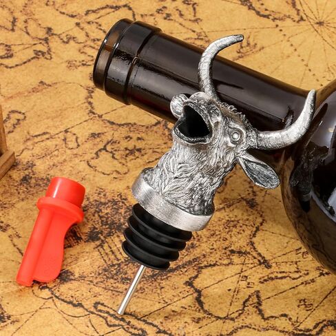 أداة سكب وسدادة زجاجات النبيذ 2 في 1 من Bull Head للرجال والنساء، فوهة سكب زجاجات النبيذ من نوع Wild Yak Cattle Wine لأرواح الكحول، وإكسسوارات توفير هدايا النبيذ المبتكرة in Saudi Arabia