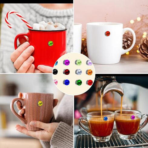 Wine Glass Charms 24 Pieces Wine Glass Charms for Stemless Glasses Crystal Magnetic Glass Markers for Wine Party Decorations Drink Markers Tags Identifiers for Stem Glasses in Saudi Arabia