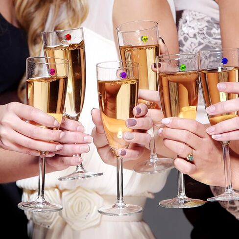 Wine Glass Charms 24 Pieces Wine Glass Charms for Stemless Glasses Crystal Magnetic Glass Markers for Wine Party Decorations Drink Markers Tags Identifiers for Stem Glasses in Saudi Arabia