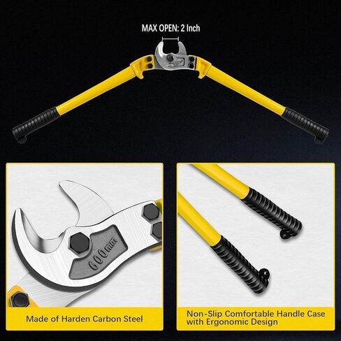 24 Inch Heavy Duty Cable Cutter, Carbon Steel Wire Rope Cutter for Aluminum and Copper Wire Rope, Multi-Functional Labor Saving Long Arm Wire Cutter Pliers with Ergonomic Design in Saudi Arabia