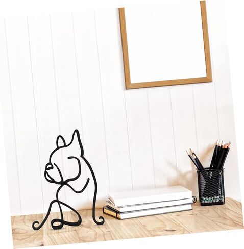 Wrought Iron Pet Ornament iron abstract dog abstract sculpture bookshelf statue metal art figure metal puppy wall art geometric statue desk decor male figure art office thing in Saudi Arabia
