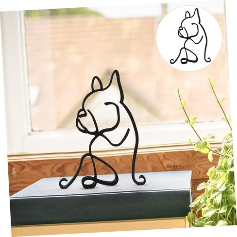 Wrought Iron Pet Ornament iron abstract dog abstract sculpture bookshelf statue metal art figure metal puppy wall art geometric statue desk decor male figure art office thing in Saudi Arabia
