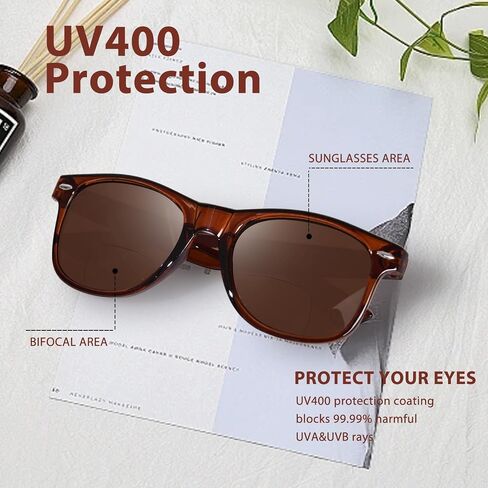 FONHCOO Bifocal Sunglasses for Women Men Classic Sunglasses Readers, Outdoor Reading Sunglasses with UV400 Protection in Saudi Arabia