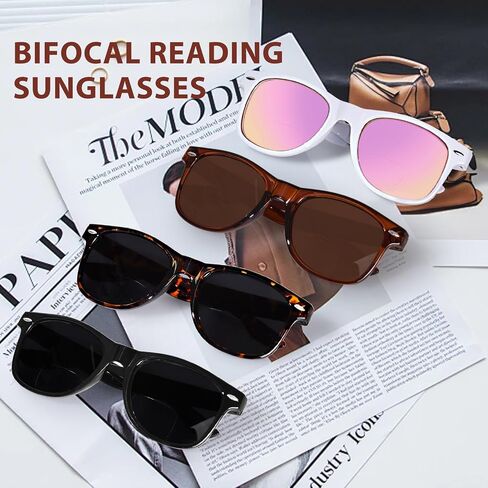 FONHCOO Bifocal Sunglasses for Women Men Classic Sunglasses Readers, Outdoor Reading Sunglasses with UV400 Protection in Saudi Arabia