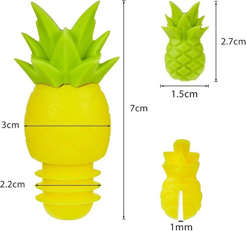 14 Pieces Pineapple Silicone Bottle Stopper Wine Glass Markers, Silicone Charms and Wine Stoppers Reusable Beverage Bottle Stoppers Tropic Wine Glass Charms for Wedding Party Gift in Saudi Arabia
