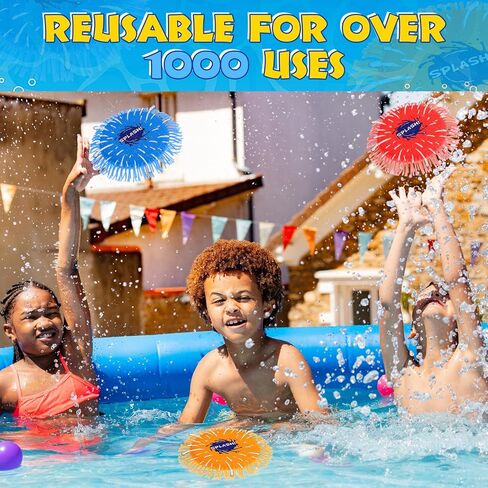 سبلاش المياه تحلق القرص اللعب بركة الشاطئ ألعاب المياه قابلة لإعادة الاستخدام بالونات المياه سبلاش ألعاب المياه ألعاب رش المياه للبنين والبنات ألعاب الصيف في الهواء الطلق في 4 ألوان زاهية 7'' in Kuwait