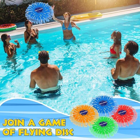 سبلاش المياه تحلق القرص اللعب بركة الشاطئ ألعاب المياه قابلة لإعادة الاستخدام بالونات المياه سبلاش ألعاب المياه ألعاب رش المياه للبنين والبنات ألعاب الصيف في الهواء الطلق في 4 ألوان زاهية 7'' in Kuwait