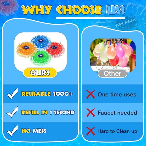 سبلاش المياه تحلق القرص اللعب بركة الشاطئ ألعاب المياه قابلة لإعادة الاستخدام بالونات المياه سبلاش ألعاب المياه ألعاب رش المياه للبنين والبنات ألعاب الصيف في الهواء الطلق في 4 ألوان زاهية 7'' in Kuwait