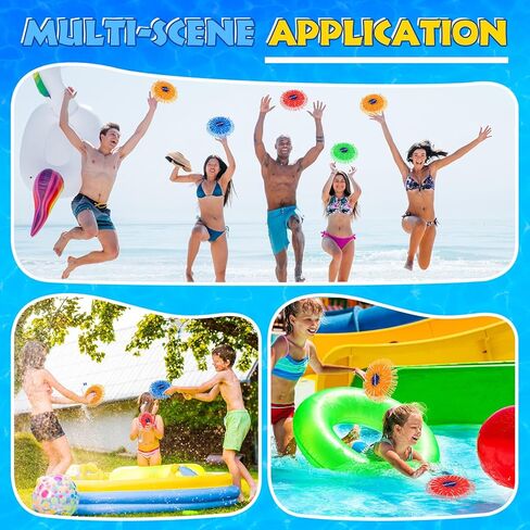 سبلاش المياه تحلق القرص اللعب بركة الشاطئ ألعاب المياه قابلة لإعادة الاستخدام بالونات المياه سبلاش ألعاب المياه ألعاب رش المياه للبنين والبنات ألعاب الصيف في الهواء الطلق في 4 ألوان زاهية 7'' in Kuwait