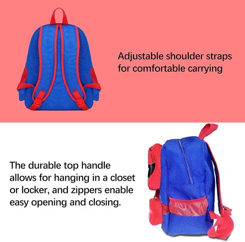3D Comic Kids Backpack for Toddlers, Red and Black Backpack with Hanging&Wrist Watch, Small Lightweight Bookbag for Boys and Girls Ages 3-6, School Bags for Preschool and Kindergarten Birthday Gift in Saudi Arabia