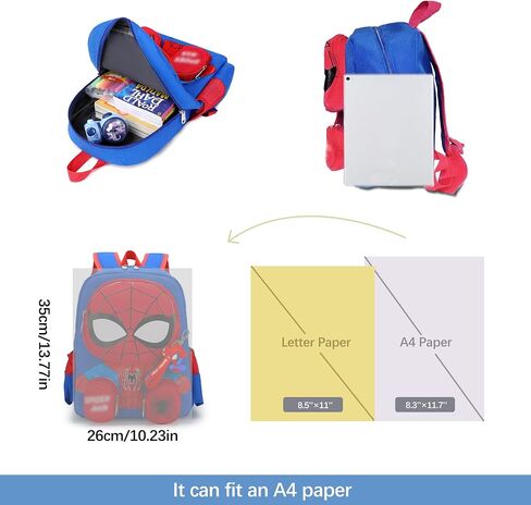 3D Comic Kids Backpack for Toddlers, Red and Black Backpack with Hanging&Wrist Watch, Small Lightweight Bookbag for Boys and Girls Ages 3-6, School Bags for Preschool and Kindergarten Birthday Gift in Saudi Arabia