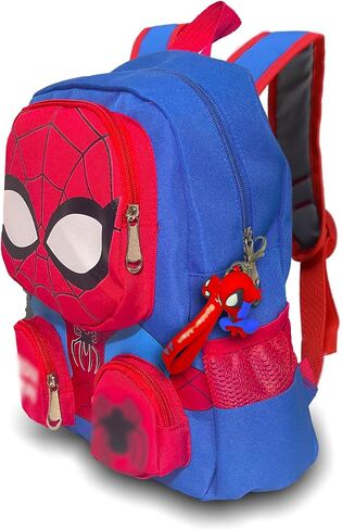 3D Comic Kids Backpack for Toddlers, Red and Black Backpack with Hanging&Wrist Watch, Small Lightweight Bookbag for Boys and Girls Ages 3-6, School Bags for Preschool and Kindergarten Birthday Gift in Saudi Arabia