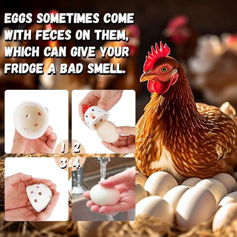 Silicone Egg Brush Cleaner， Egg Cleaner for Fresh Eggs，Egg Brush for Cleaning Fresh Eggs，Cute Chicken Shape，2pcs Egg Washer for Fresh Eggs in Saudi Arabia