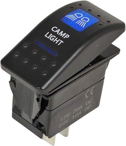 1001090460 Work Light Rocker Switch Compatible with JLG G12-55A G10-55A G10-43A G9-43A G6-42A 2 Position 4 Terminal Blue Illumination 12V 20A DC 24V 10A DC Cab Electrical in Saudi Arabia