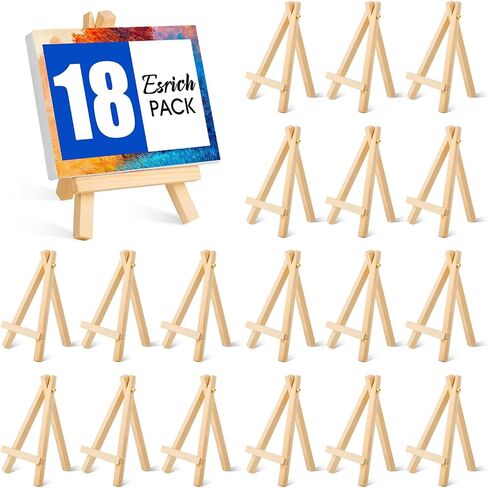 ESRICH18Pack حامل عرض خشبي صغير مقاس 5 بوصات، حامل خشبي صغير على شكل حرف A لحامل القماش الصغير، الحرف اليدوية للأطفال، اللافتات، الصور، الهدايا، الحرف اليدوية اليدوية، ديكور المنزل in Saudi Arabia