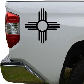 Rosie Decals Zia Native American Sun Die Cut Vinyl Decal Sticker For Car Truck Motorcycle Window Bumper Wall Decor Size- [6 inch/15 cm] Tall Color- Gloss Black