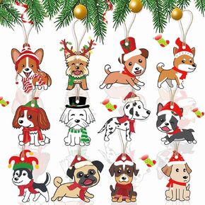 24 Pcs Christmas Wood Ornaments Christmas Tree Ornaments Decorations Hanging Christmas Wood Cutouts for Xmas Holiday New Year Winter Wonderland Home Party