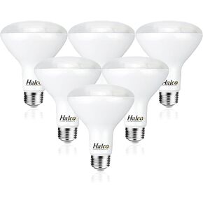 Halco ProLED BR30 Flood Led Light Bulbs, Dimmable, 8W 650 Lumens, 3000K Warm White 25000 Houers E26 Base, UL CRI 80 6-Pack